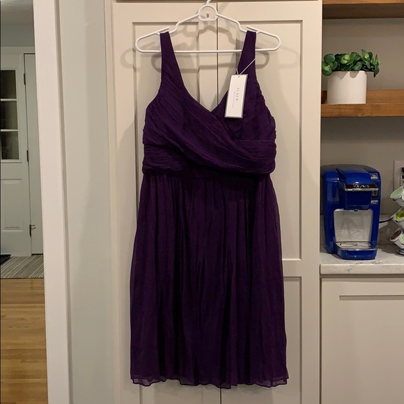 J. Crew Heidi silk chiffon dress in eggplant - Picture 1 of 4